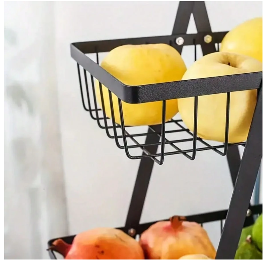 Stylish 3-Tier Fruit Basket Tray: Space-Saving Storage for Fresh Produce, Snacks, and More