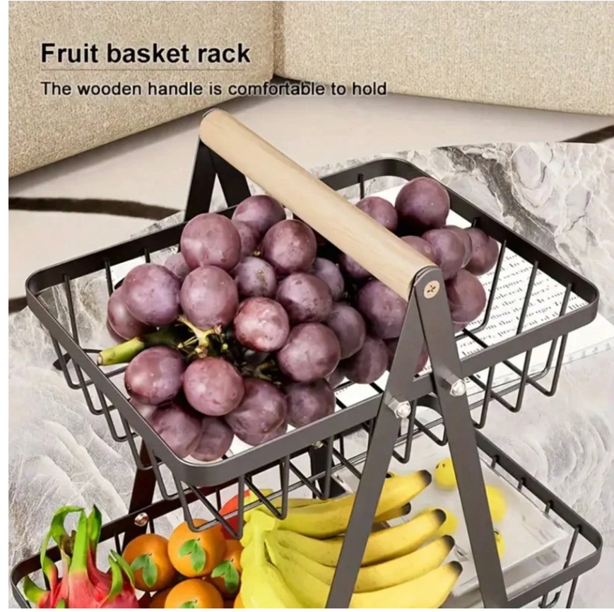 Stylish 3-Tier Fruit Basket Tray: Space-Saving Storage for Fresh Produce, Snacks, and More