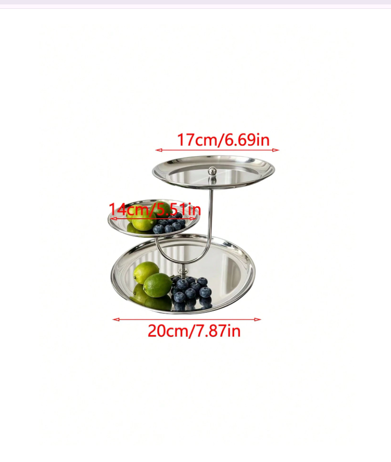 Luxury Stainless Steel Multi-Layer Mirrored Fruit and Dessert Stand - Elegant Nordic Style Table Decor for Weddings, Cafes, and Living Rooms