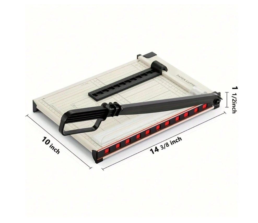 Effortless Cutting: 12-Inch Manual Trimmer & Cutter for 16 Sheets with Safety Features and Ergonomic Grip