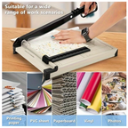 Effortless Cutting: 12-Inch Manual Trimmer & Cutter for 16 Sheets with Safety Features and Ergonomic Grip