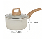 5-Piece Non-Stick Aluminum Cookware Set with White Ceramic Coating - Perfect Kitchen Essential & Gift for Moms