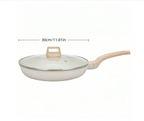 5-Piece Non-Stick Aluminum Cookware Set with White Ceramic Coating - Perfect Kitchen Essential & Gift for Moms
