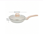 5-Piece Non-Stick Aluminum Cookware Set with White Ceramic Coating - Perfect Kitchen Essential & Gift for Moms