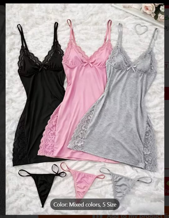Elegant Lace Pajama Set for Women - 3-Piece Solid Color Loungewear with Side Slit Skirt