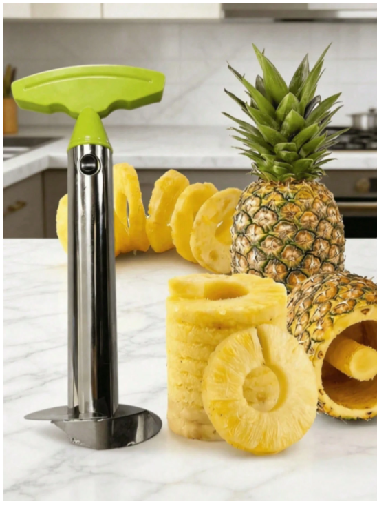 Stainless Steel Pineapple Slicer Tool for Easy Fruit Preparation - Perfect for Camping, Festivals, and Commercial Use
