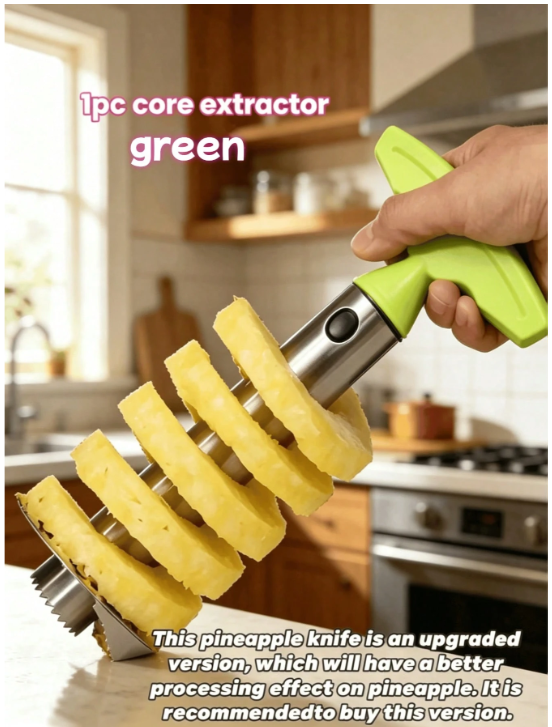 Stainless Steel Pineapple Slicer Tool for Easy Fruit Preparation - Perfect for Camping, Festivals, and Commercial Use