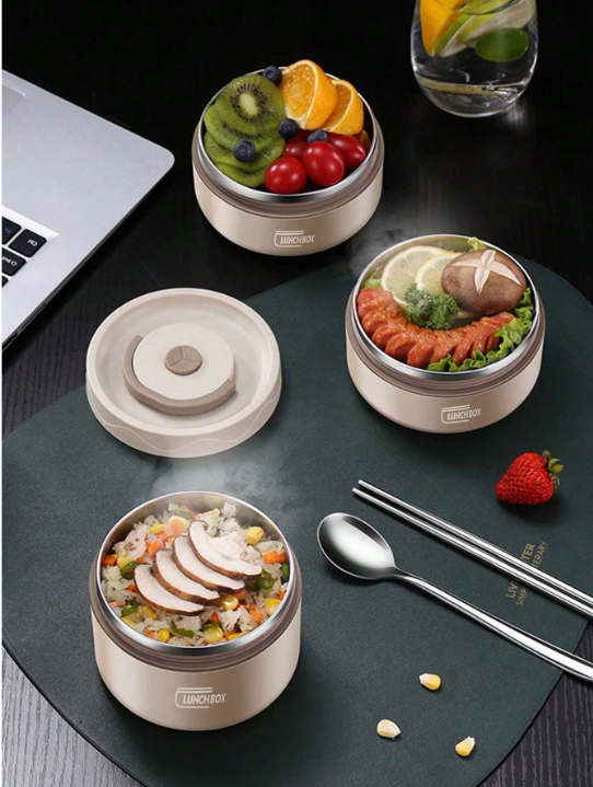 Stylish Stainless Steel Insulated Lunch Box Set - Perfect for Office and School Use!