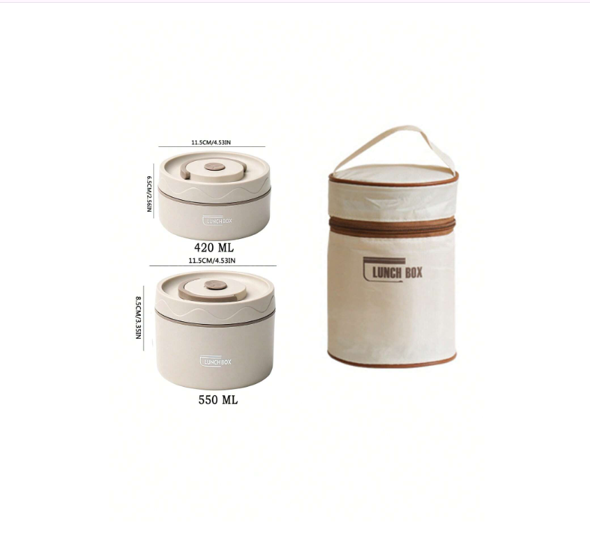 Stylish Stainless Steel Insulated Lunch Box Set - Perfect for Office and School Use!