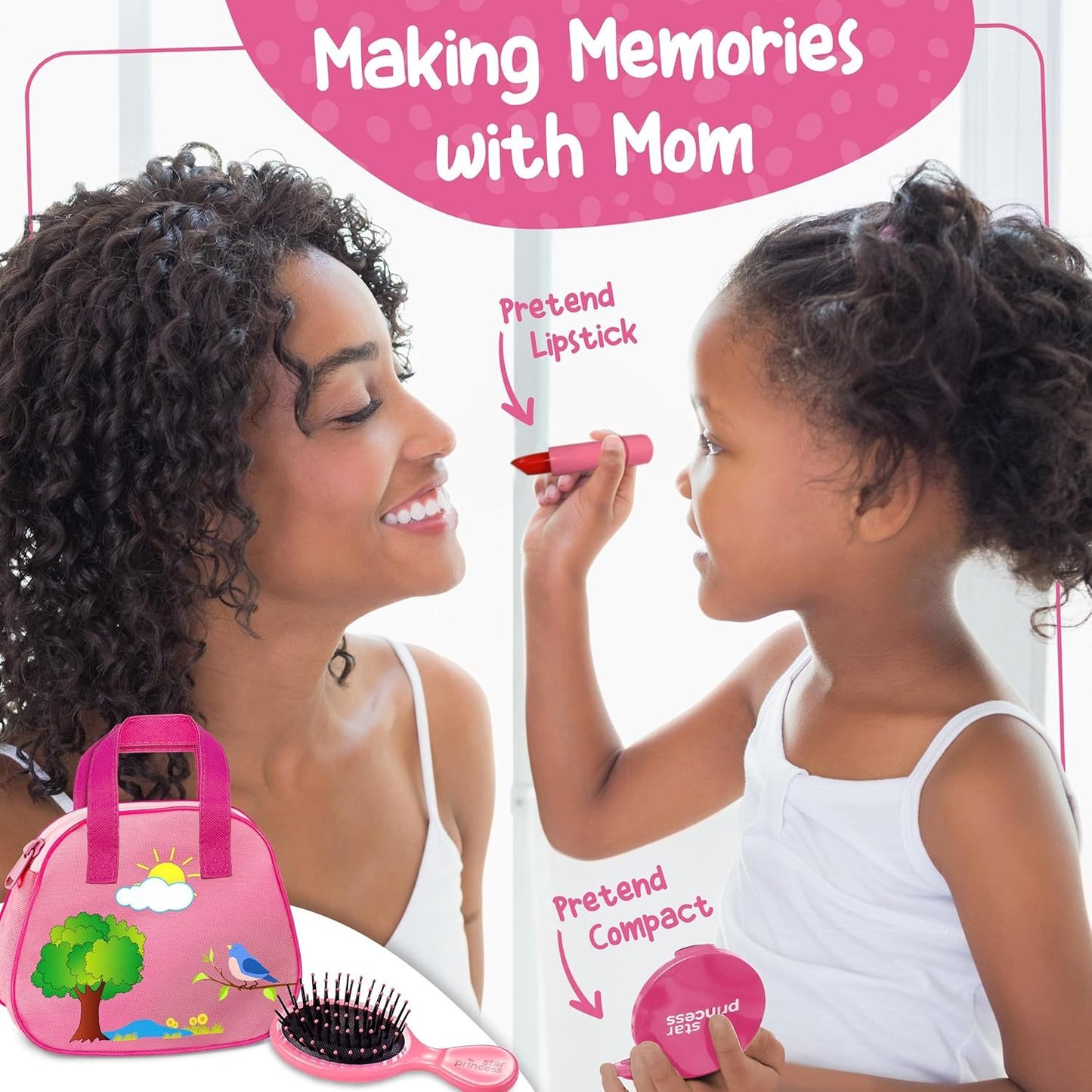 Play Purse Set for Toddlers with Pretend Makeup & Smartphone