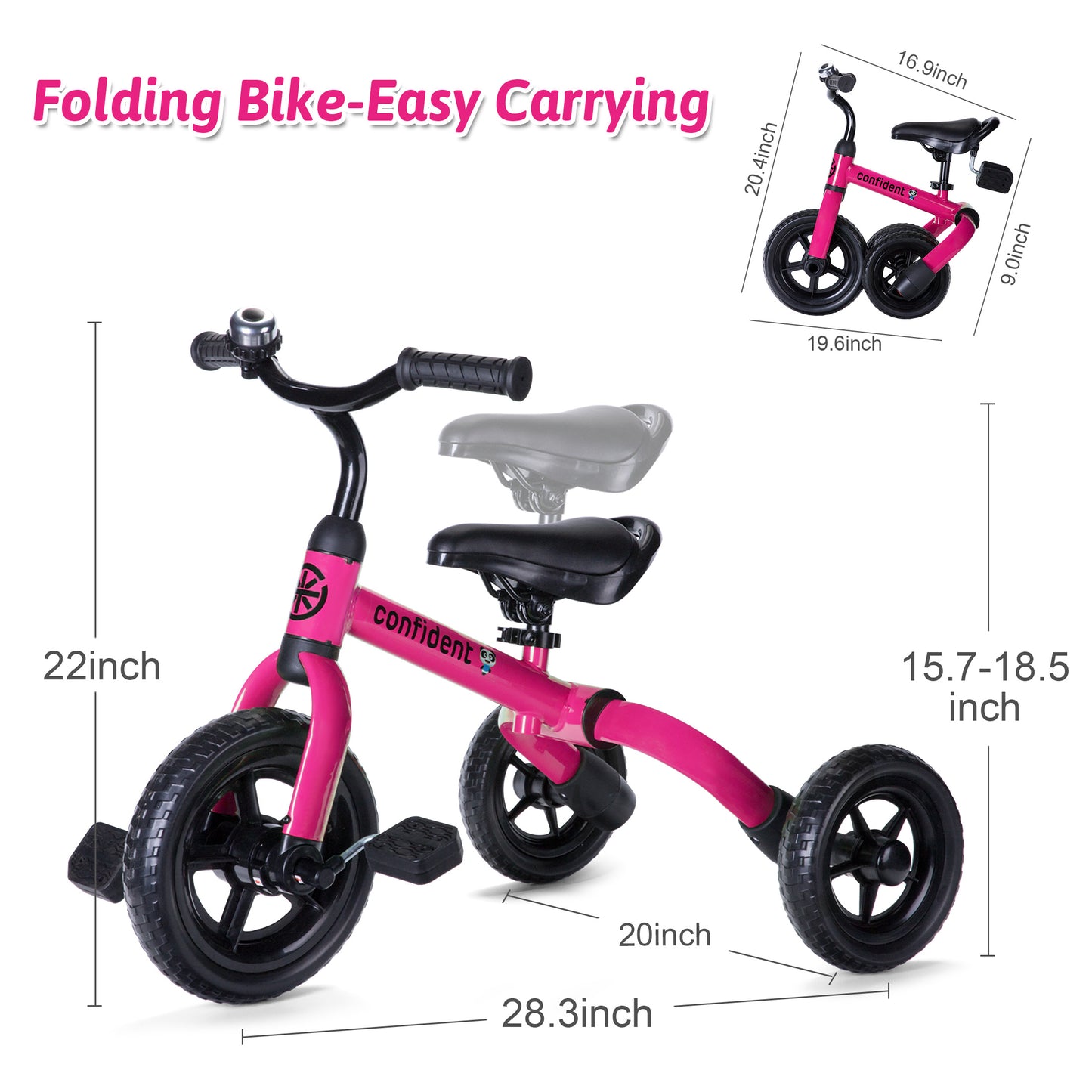 3-in-1 Kids Tricycle & Balance Bike (1-4 Years Old)