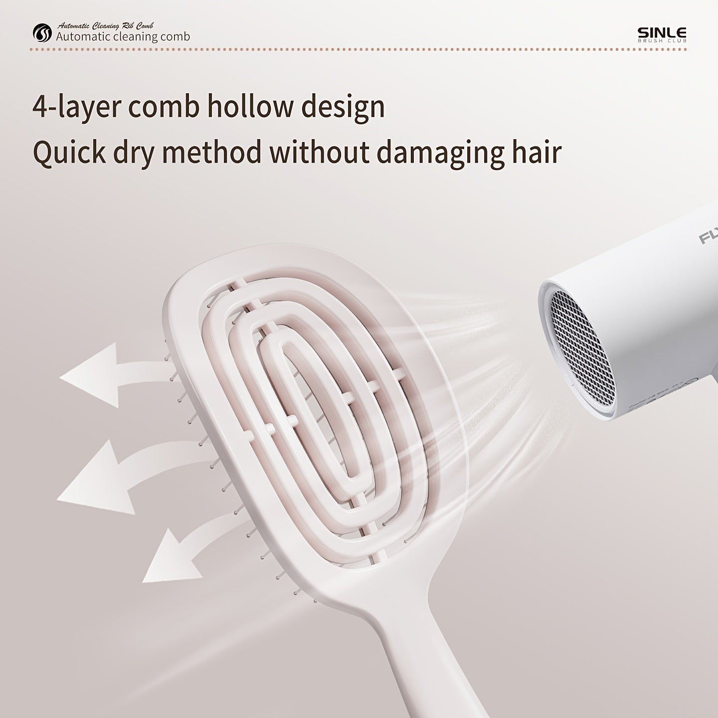 Self-Cleaning Retractable Hair Brush - Easy-Clean Detangling Tool