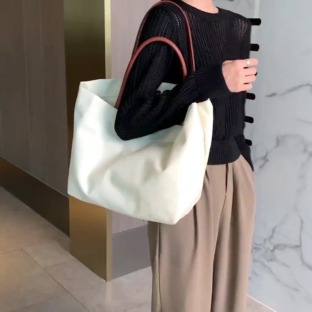 Personalized Nylon Bridesmaid & Beach Tote Bags - Custom Name, Magnetic Closure, Black Option