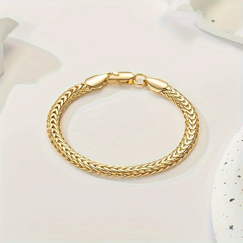 Title: 925 Sterling Silver Gold-Plated Twist Bracelet - 20g Unisex