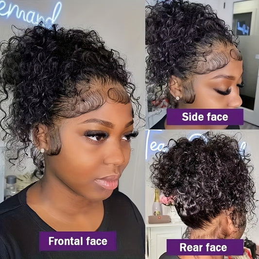 360 HD Full Lace Deep Curly Human Hair Wig (250% Density)