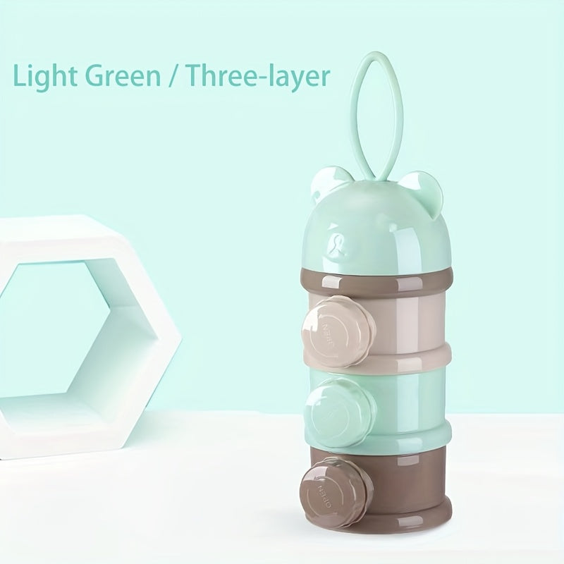 🍼 3/4-Layer Baby Formula Dispenser & Breast Milk Organizer: Leakproof, BPA-Free, Snap-Fit Lid - Travel-Friendly for On-the-Go Feeding