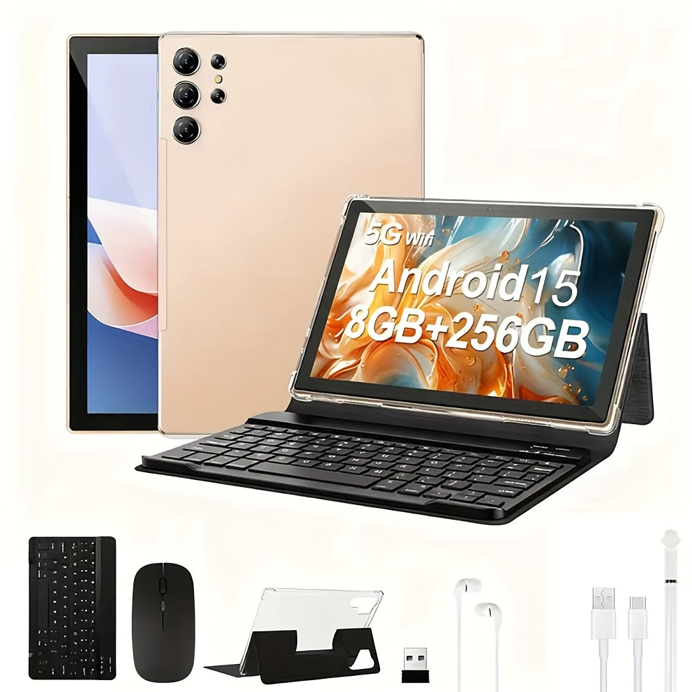 10.1" Android 15 Tablet Bundle with Keyboard, Mouse & Stylus