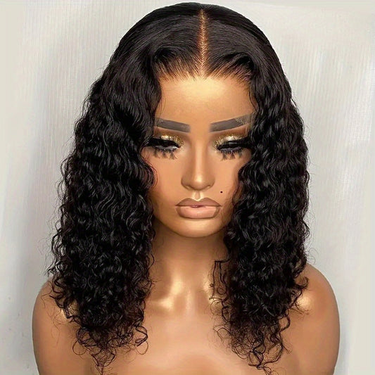 Glueless Short Curly Bob Human Hair Wig (13x4 Lace Front)