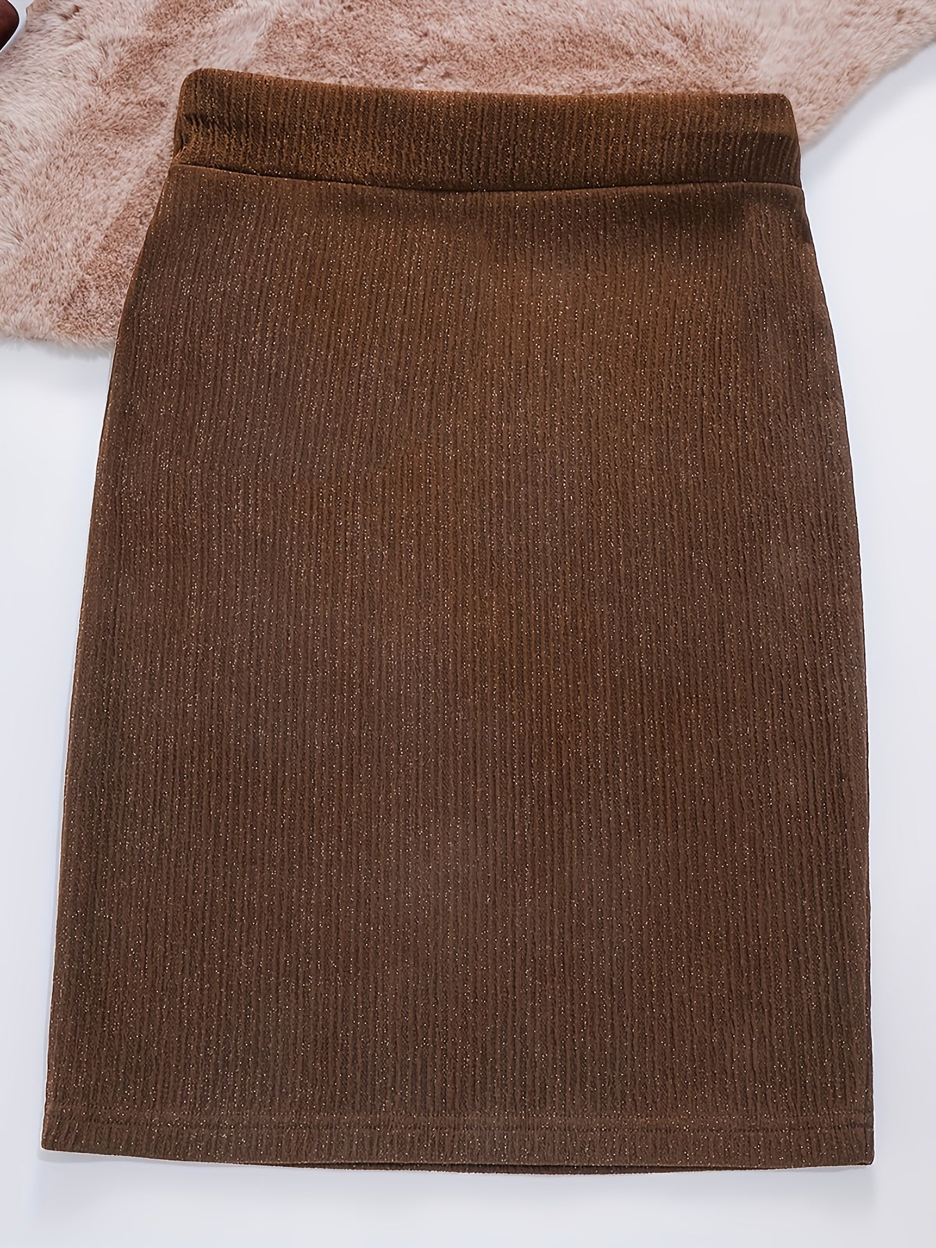 2-Pack Women's Glitter Pencil Skirts – High-Waist Shiny Slim-Fit Knee-Length