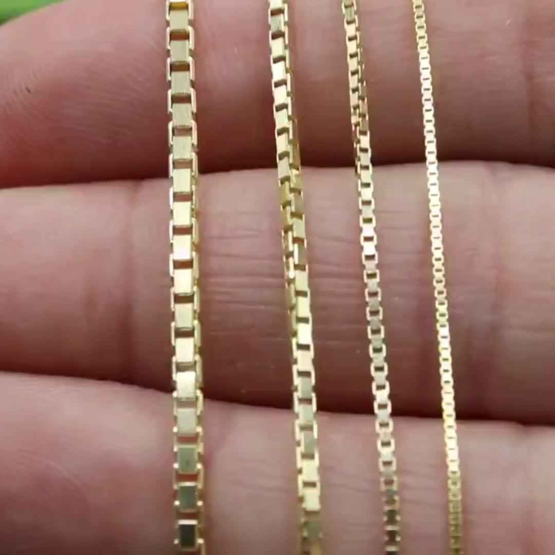 1mm 925 Sterling Silver Square Box Chain - 18-24 Inches