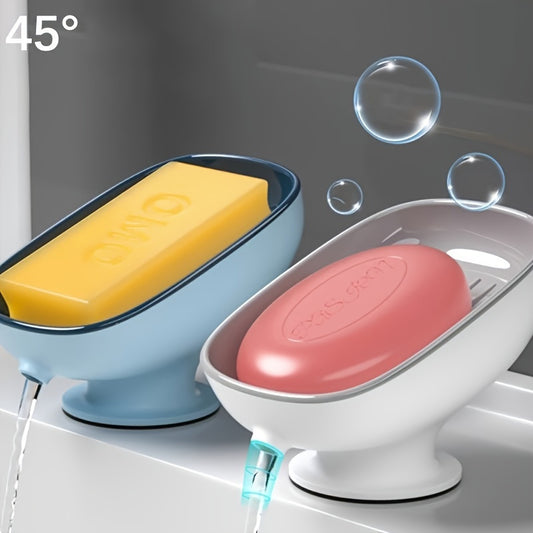 🧼 Modern Wall-Mounted Soap Dish with Drain: Adjustable Oval Soap Tray, Anti-Slip Base, Quick-Dry Drainage (Sleek Bathroom Organizer)