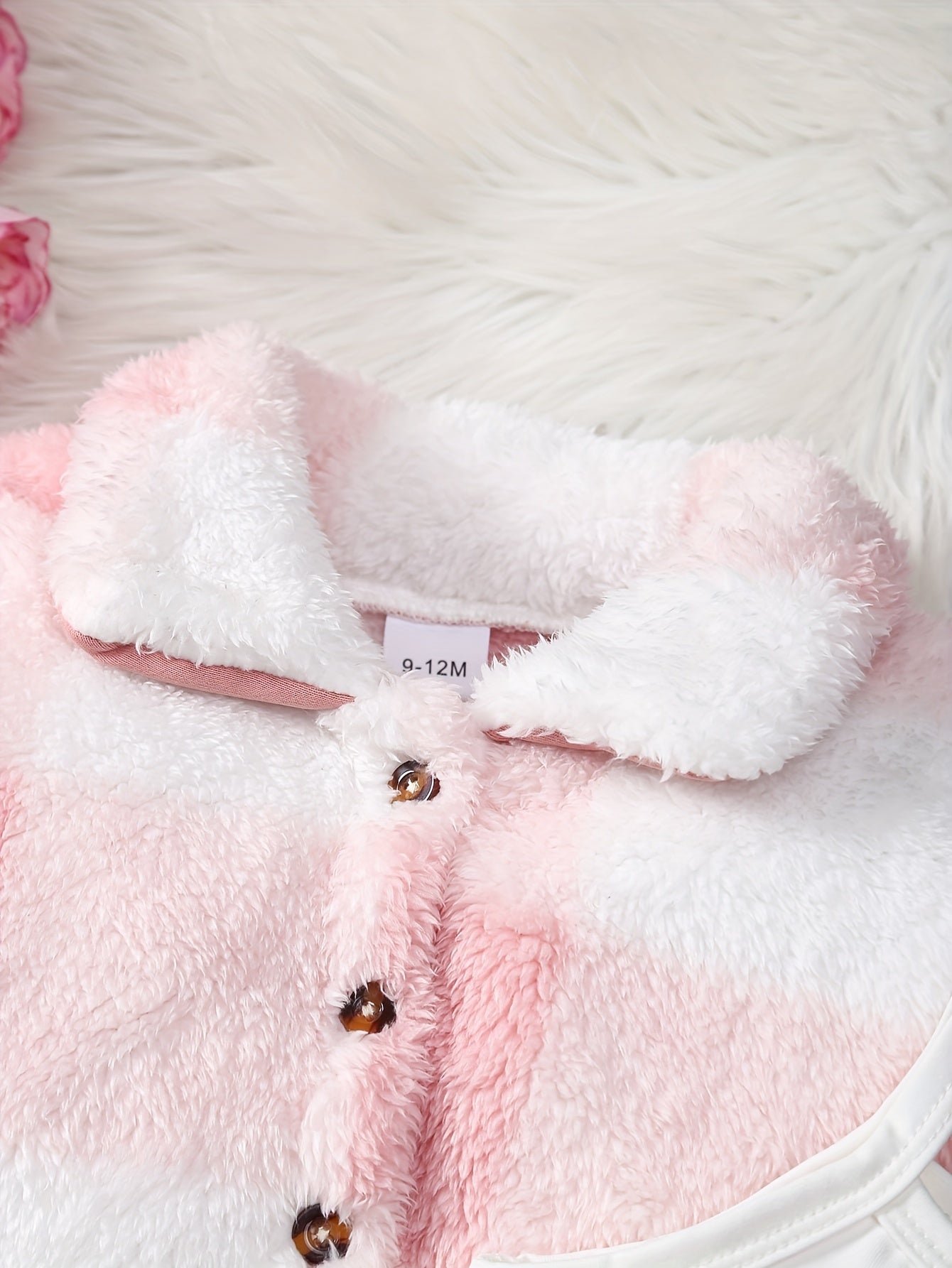 3pc Baby's Fuzzy Plaid Jacket & Bell-Bottom Set