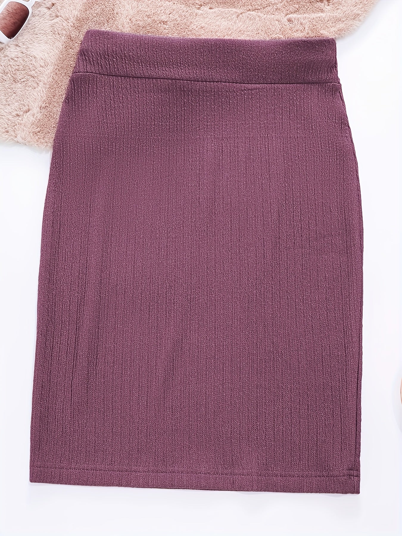 2-Pack Women's Glitter Pencil Skirts – High-Waist Shiny Slim-Fit Knee-Length