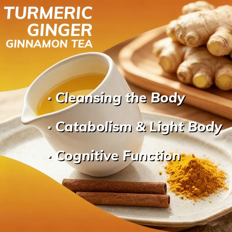 Pure Yellow Ginger Tea Bags – Caffeine-Free, No Sugar Added (25 or 50 Count)