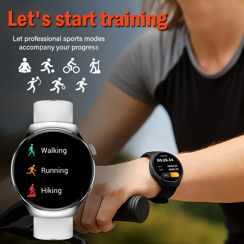Silicone Strap Smartwatch for Men and Women | Call-making and Answering, Pedometer, Calorie Counter, Multiple Exercise Modes, Remote Camera Control, Music Playback, Alarm, 180mAh Lithium Battery, 1.5-inch HD Circular Touchscr