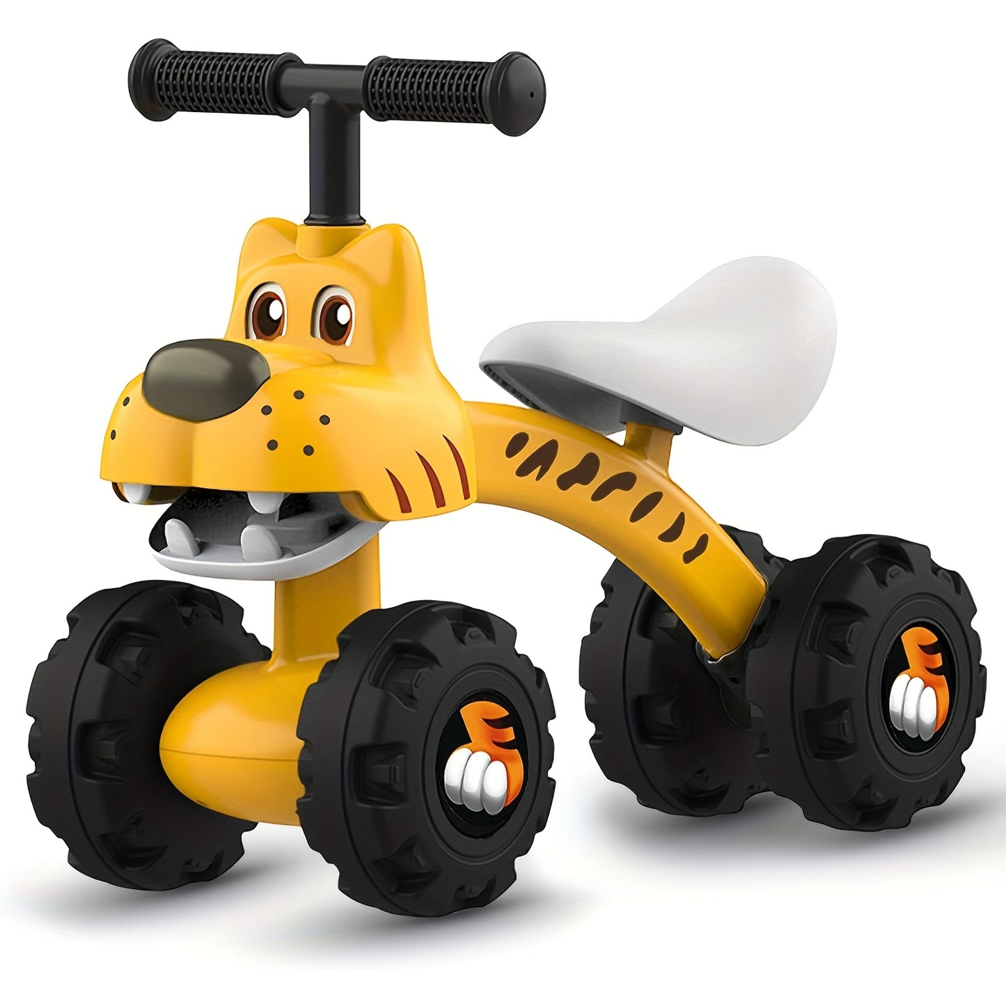 🚴 Baby Balance Bike/Tricycle for 12-24 Months: 4-Wheel Stability, Wide 9" Wheels, Moving Face (No Pedal Ride-On, First Birthday/Christmas Gift)