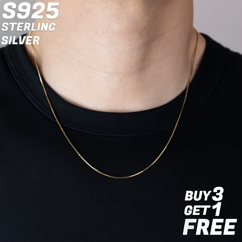 1mm 925 Sterling Silver Square Box Chain - 18-24 Inches