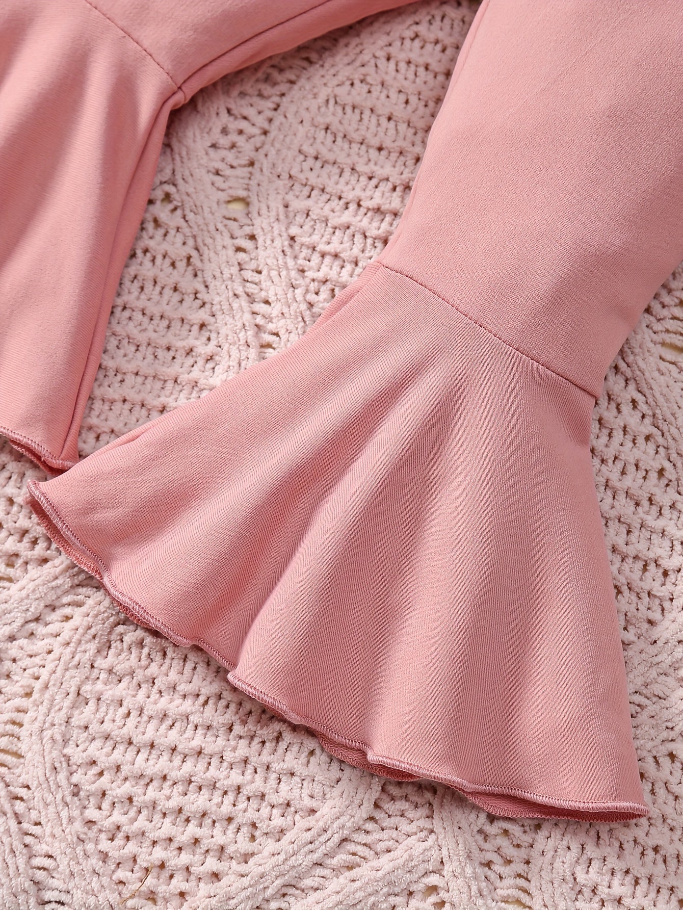 3pc Baby's Fuzzy Plaid Jacket & Bell-Bottom Set