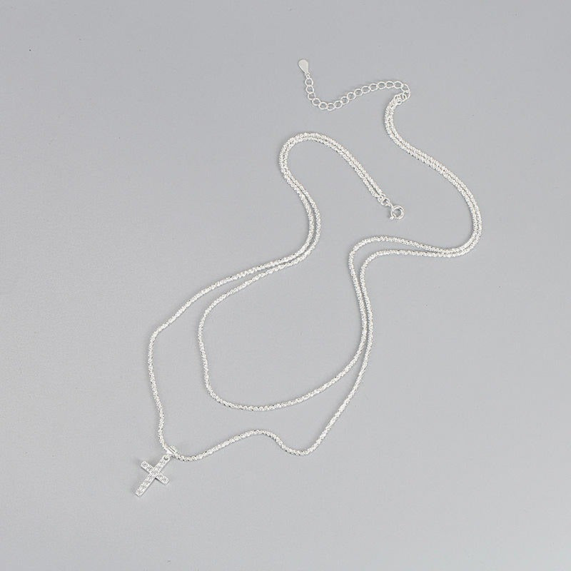 Classic Retro Cross Pendant Necklace | Simple Line Design | Exquisite & Versatile Jewelry Gift