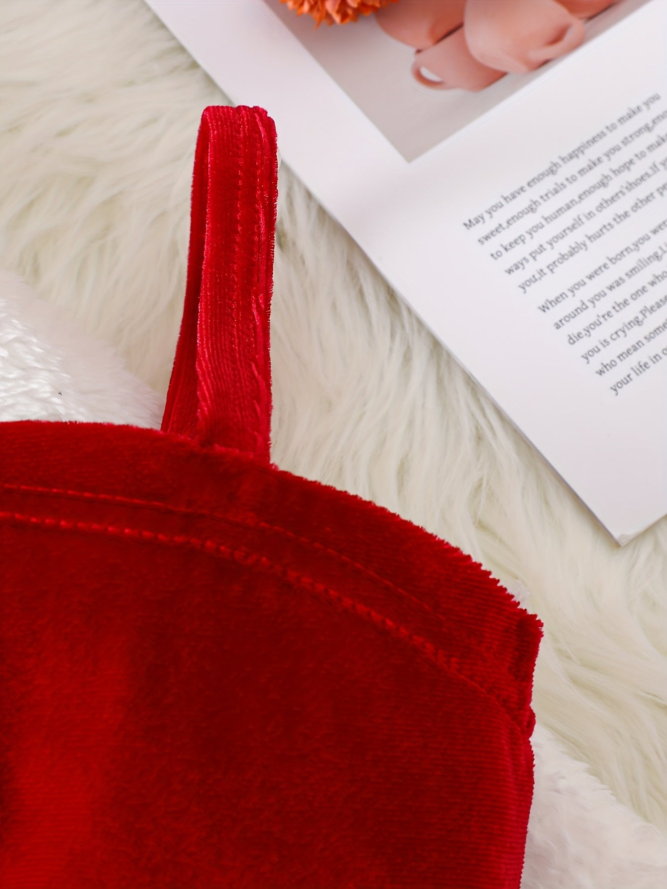 2pc Girls' Furry Coat & Spaghetti Strap Mesh Dress Set