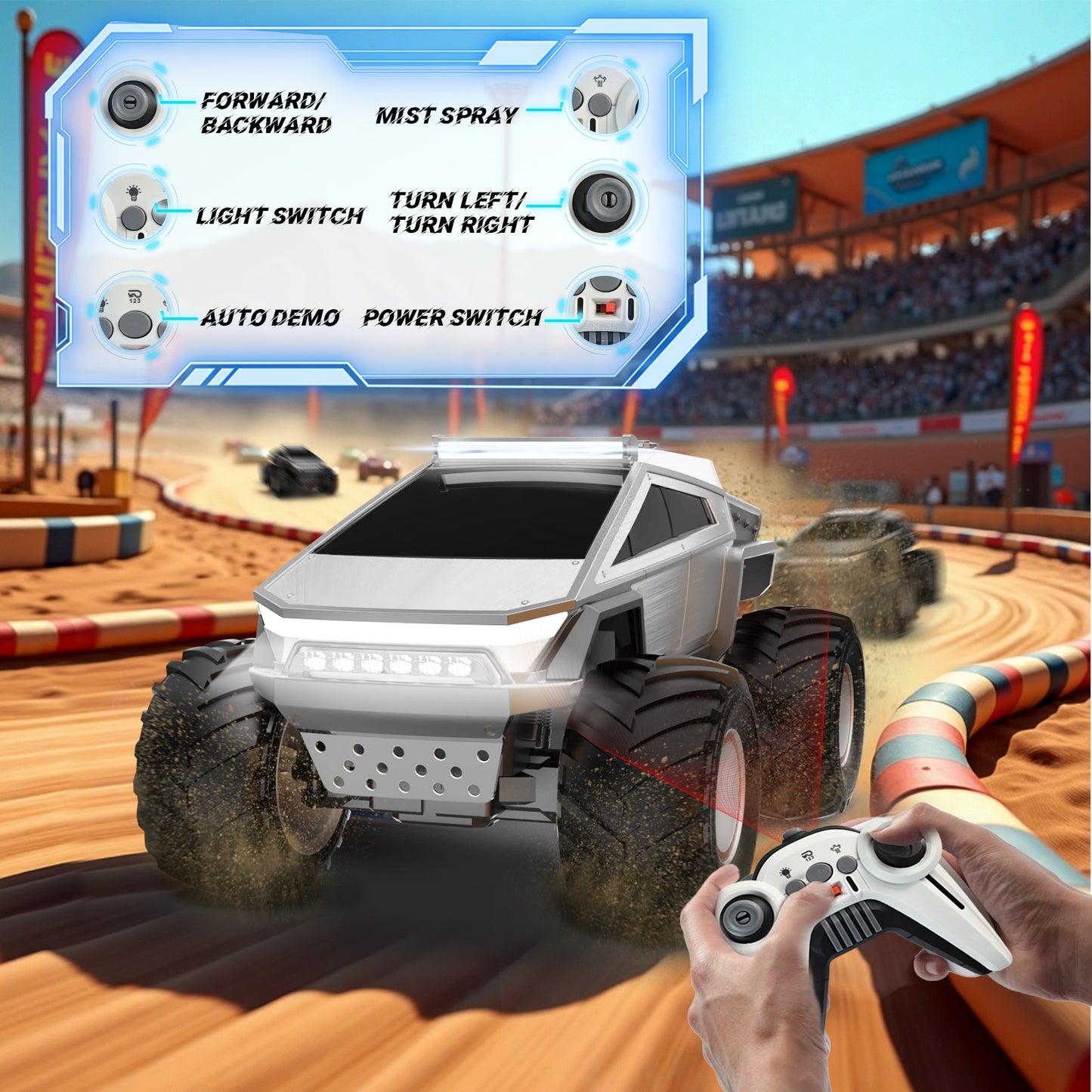 4WD Remote Control Cyberpunk Truck with Sound/Light