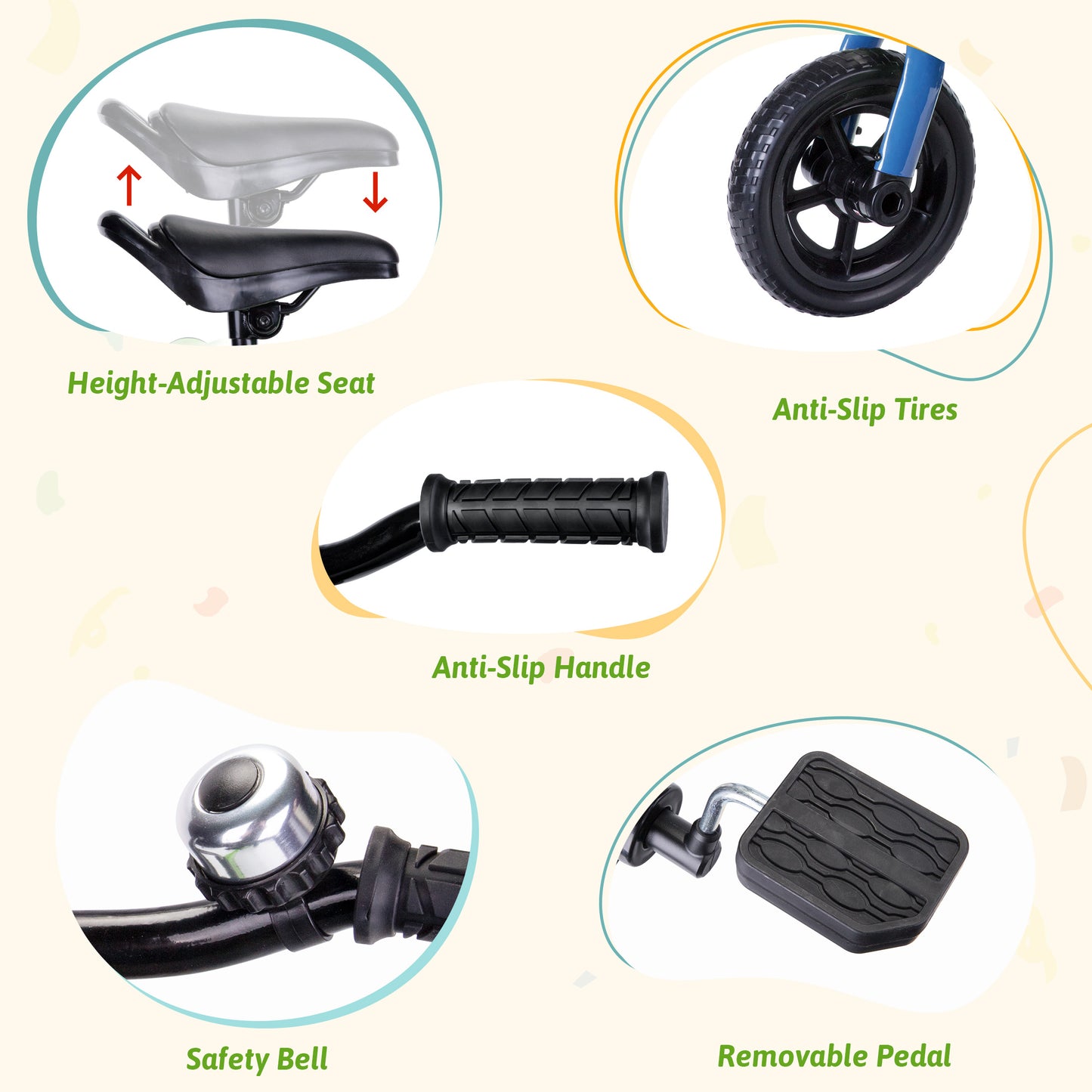 3-in-1 Kids Tricycle & Balance Bike (1-4 Years Old)