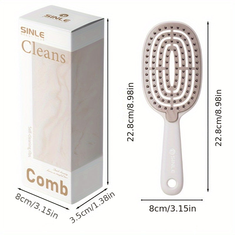 Self-Cleaning Retractable Hair Brush - Easy-Clean Detangling Tool