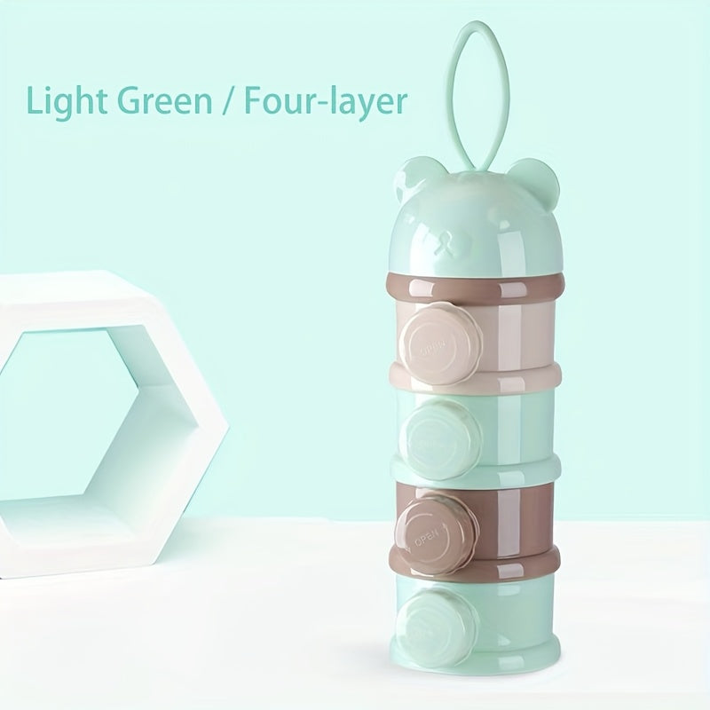 🍼 3/4-Layer Baby Formula Dispenser & Breast Milk Organizer: Leakproof, BPA-Free, Snap-Fit Lid - Travel-Friendly for On-the-Go Feeding