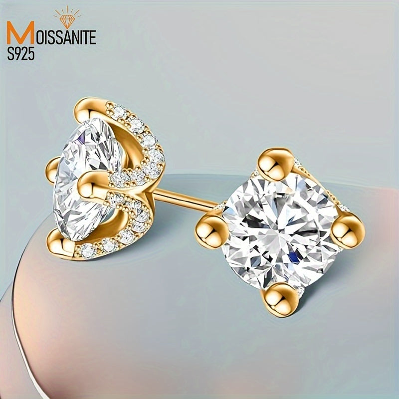 1ct Moissanite Stud Earrings – 925 Sterling Silver Simple Elegant Unisex Set