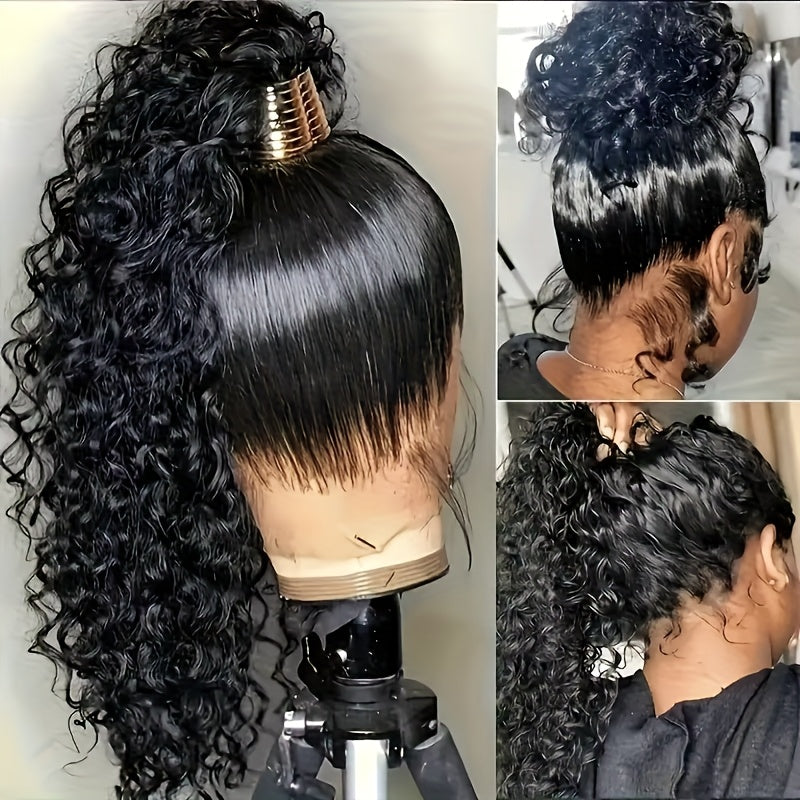 360 HD Full Lace Deep Curly Human Hair Wig (250% Density)