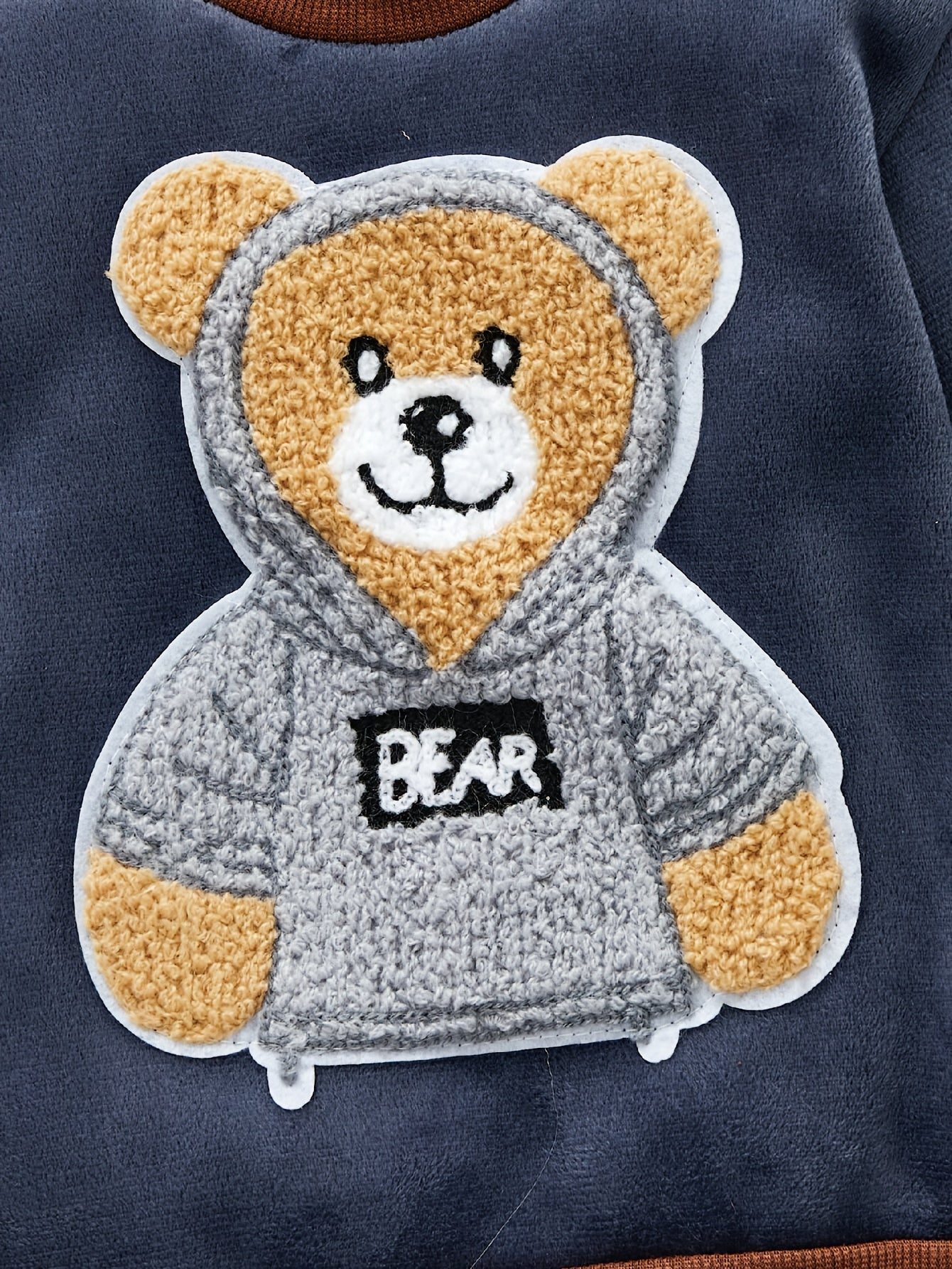 🐻 HIBOBI 3-Piece Toddler Boy's Fleece Sweater Set: Bear Embroidered Padded Hoodie, Long Sleeve Shirt & Pants (Cozy Fall/Winter Outfit)
