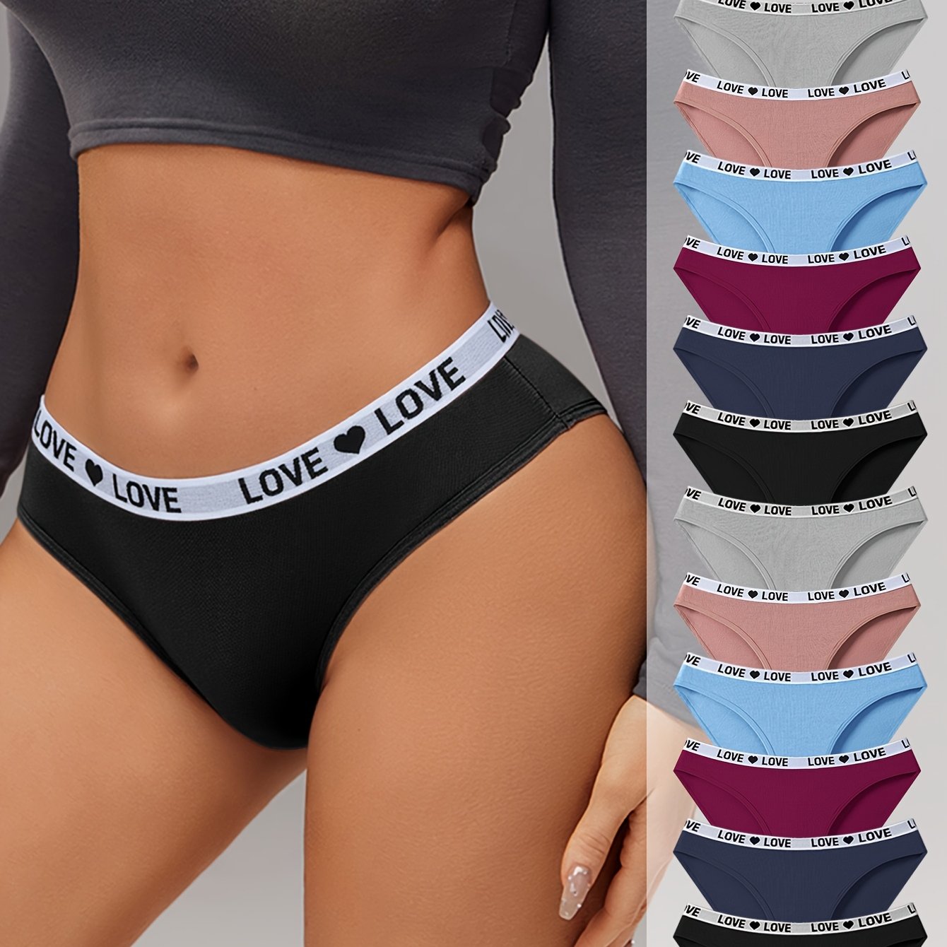 12-Pack Mixed Color Women's Sports Underwear - Soft, Breathable, and Elastic Daily Wear