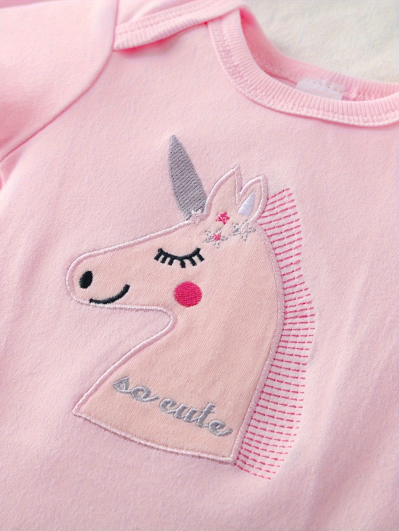 🐻 5-Piece Baby Girl Animal Print Onesies Set: Snap Closure Rompers (Cow, Chicken, Bunny, Bear) - All-Season Outfits for 0-24 Months