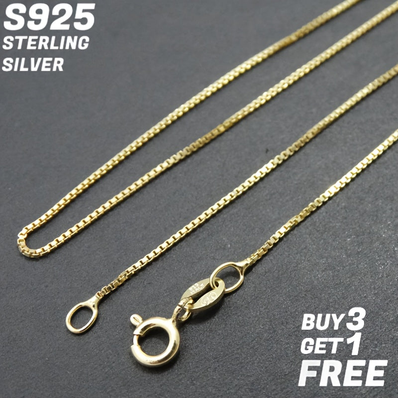1mm 925 Sterling Silver Square Box Chain - 18-24 Inches