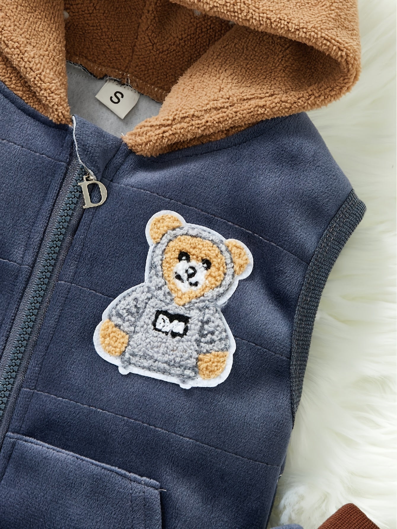 🐻 HIBOBI 3-Piece Toddler Boy's Fleece Sweater Set: Bear Embroidered Padded Hoodie, Long Sleeve Shirt & Pants (Cozy Fall/Winter Outfit)