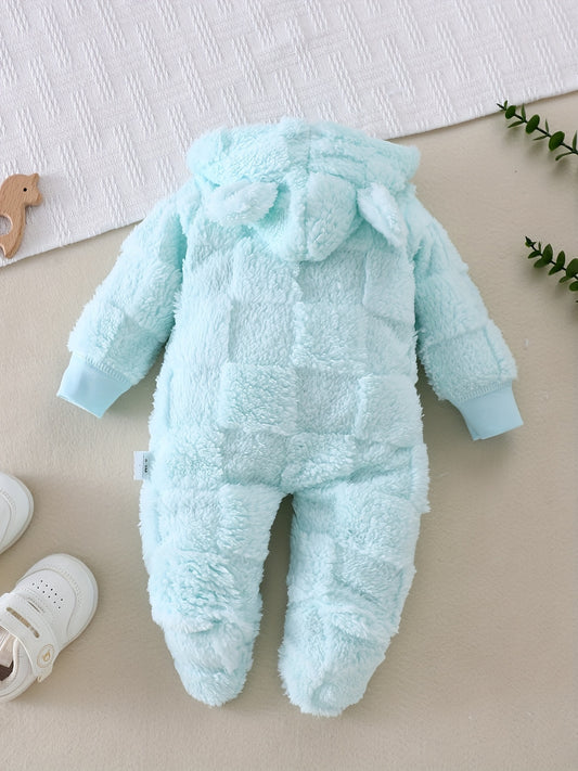 Warm Thickened Baby Plush Footed Romper (0-9m)