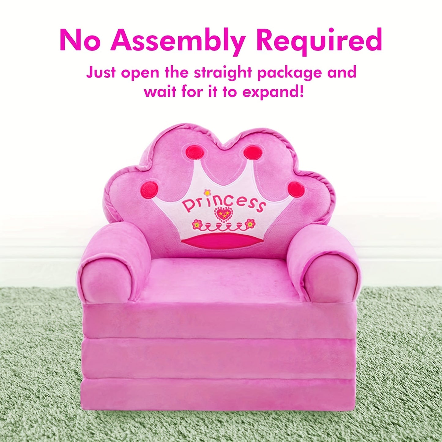 💖 Foldable Multifunctional Teenage Lounge Sofa (Pink): Plush, Washable Memory Foam Chair with Pillow and Armrests