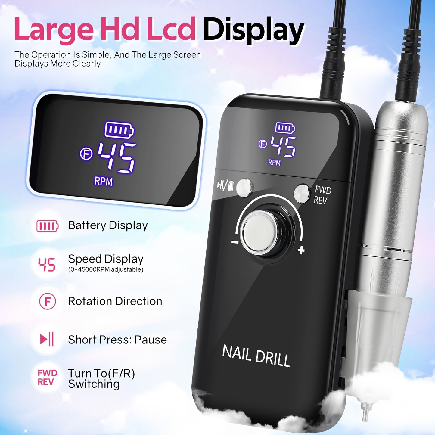 Professional Electric Nail Drill Machine (45000RPM)