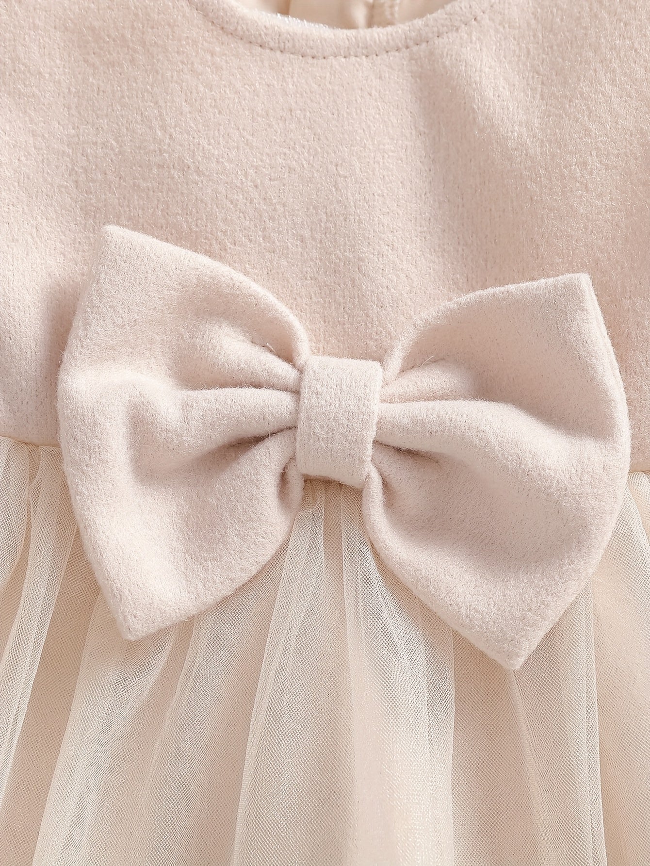 Princess Bow Dress & Warm Fur-Collar Coat Set