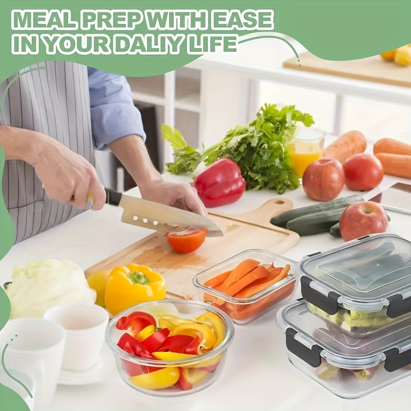 12-Piece Glass Food Storage Containers with Airtight Leak-Proof Lids